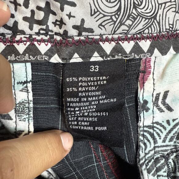 Quiksilver Shorts Men 38 Black Windowpane High-Rise Slash Pocket Classic Zip Fly - Picture 7 of 15